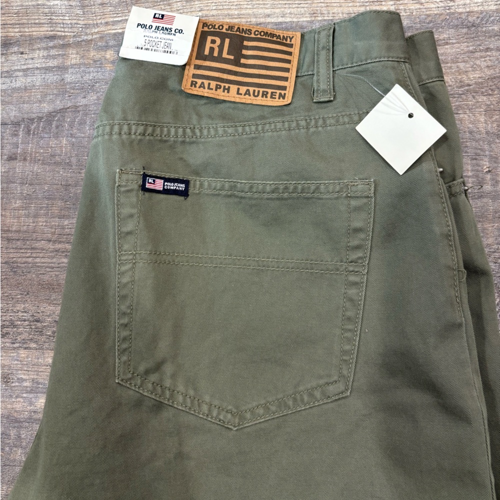 Polo Jeans Co. Ralph Lauren 5 Pocket Jean Size 14 Inseam 27.5” olive green - Picture 3 of 9